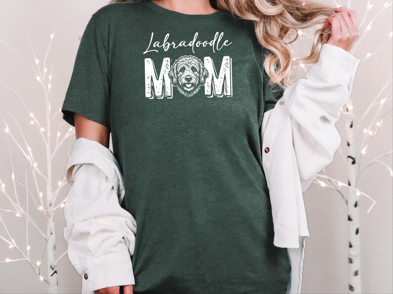 Labradoodle Dog Gift, Labradoodle Mom Shirt for Women, Fur Mama Tee, Doodle Lover Pet Owner Present, Dog Mom Birthday Gift Idea, Dog Paw Tee image 1