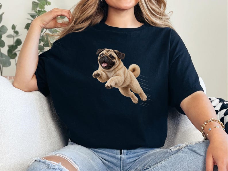 Mops-Shirt, Geschenk für Mops-Liebhaber, Lustiges Mops-T-Shirt, Mops-Mama-Shirt, Geschenk für Mops-Papa, Welpen-Shirt, Niedliches Hunde-T-Shirt mit Grafik Bild 7