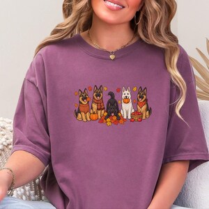 Fall German Shepherd Shirt, German Shepherd Mom Gift, Autumn Dog Lover Tee, Gsd Sweatshirt, Pumpkin Season Hoodie image 1