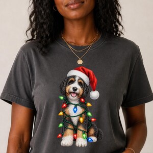 Bernedoodle Christmas Shirt, Christmas Dog Shirt, Bernedoodle Owner Gift, Holiday Dog Lover Tee image 8