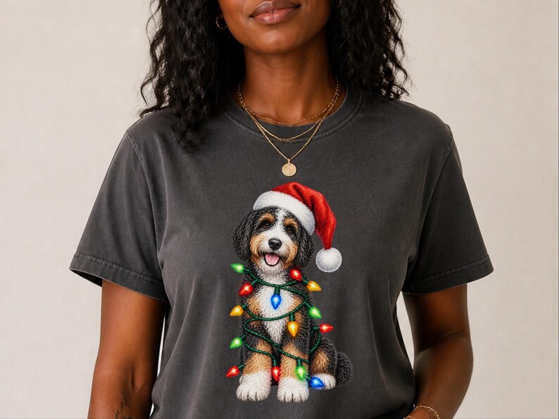 Bernedoodle Christmas Shirt, Christmas Dog Shirt, Bernedoodle Owner Gift, Holiday Dog Lover Tee image 8