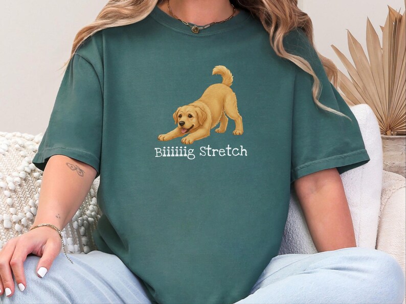 Comfort Colors Cute Dog Art Gift, Biiiiig Stretch Labrador Retriever Shirt, Yellow Lab Mom Tee, Funny Golden Lab Dad, Pet Owner Top image 8