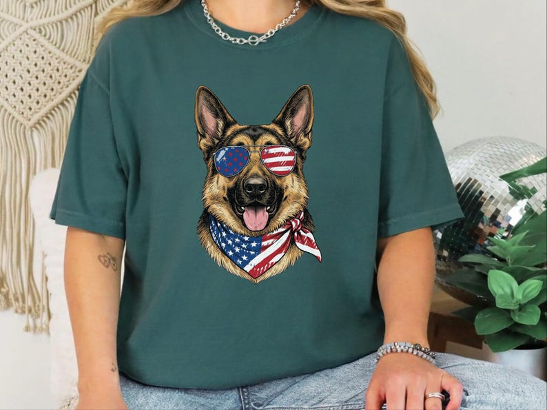 Patriotic German Shepherd Portrait image 4