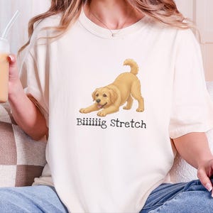 Comfort Colors Cute Dog Art Gift, Biiiiig Stretch Labrador Retriever Shirt, Yellow Lab Mom Tee, Funny Golden Lab Dad, Pet Owner Top image 4