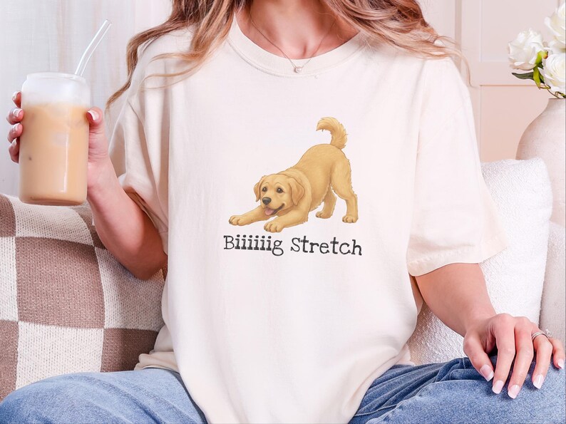 Comfort Colors Cute Dog Art Gift, Biiiiig Stretch Labrador Retriever Shirt, Yellow Lab Mom Tee, Funny Golden Lab Dad, Pet Owner Top image 4