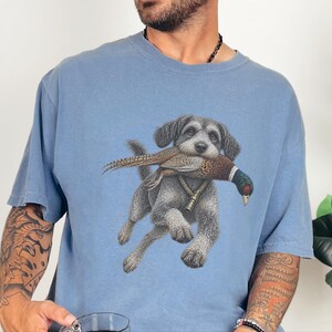 Schnoodle Hunting Shirt, Pheasant Hunter Gift, Upland Hunting Tee, Bird Dog Shirt, Outdoorsman Gift image 6