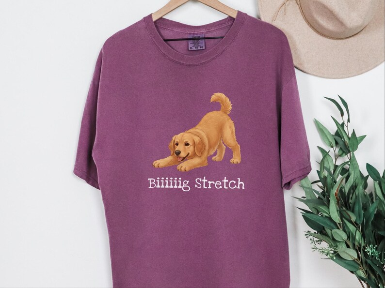 Comfort Colors Golden Retriever Biiiiiig Stretch Tee, Funny Dog Lover Pet Parent Gift, Puppy Mom Dad Owner, Stay Golden Enthusiast image 4