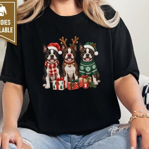 Boston Terrier Christmas Shirt, Dog Christmas Shirt, Boston Terrier Gift, Christmas Pet Shirt, Santa Dog Shirt, Holiday Dog Tee image 5