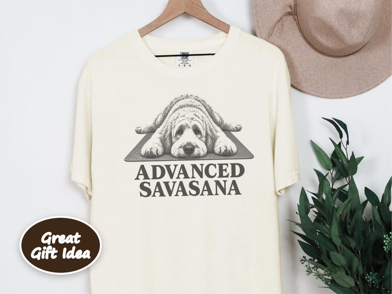 Goldendoodle Shirt, Yoga Lover Gift, Advanced Savasana Tee, Dog Mom Gift, Funny Workout Shirt, Meditation Humor bild 7