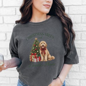Goldendoodle Christmas Shirt, Christmas Trees And Doodles Please, Goldendoodle Mom Gift, Holiday Dog Sweatshirt, Doodle Lover Present image 2