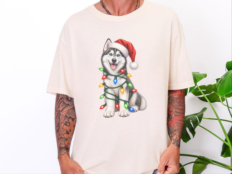 Husky Christmas Shirt, Husky Christmas Sweatshirt, Dog Christmas Gift, Holiday Dog Owner Gift, Siberian Husky Lover Tee image 8