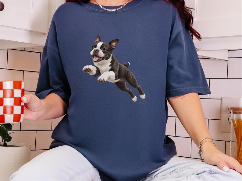 Bostonterrier-tröja, Bostonterrier-hundmamma-present, rolig Bostonterrier-tröja, Zoomies-hundtröja, bekväma färger för hundar bild 1