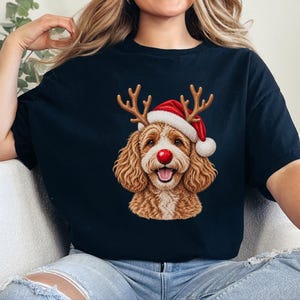 Bluza świąteczna Cavapoo, prezent dla mamy Cavapoo, świąteczna koszulka dla psa, świąteczne ubrania dla zwierząt, prezent dla właściciela Cavapoo, świąteczna koszulka dla psa zdjęcie 5