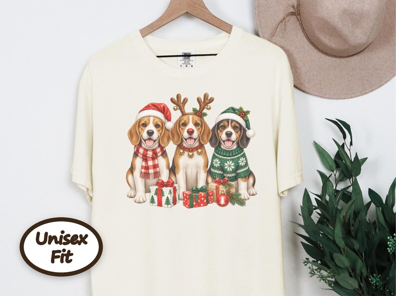Christmas Beagle Shirt, Beagle Lover Gift, Holiday Dog Sweatshirt, Christmas Puppy Tee, Dog Mom Present image 7