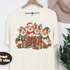 Corgi Christmas Shirt, Holiday Dog Shirt, Corgi Mom Gift, Festive Puppy Top, Dog Lover Gift Bild 8