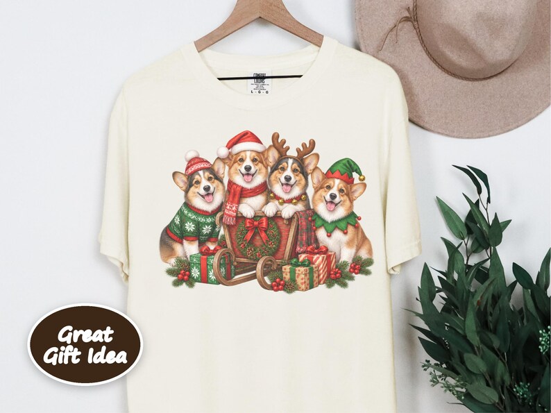 Corgi Christmas Shirt, Holiday Dog Shirt, Corgi Mom Gift, Festive Puppy Top, Dog Lover Gift Bild 8