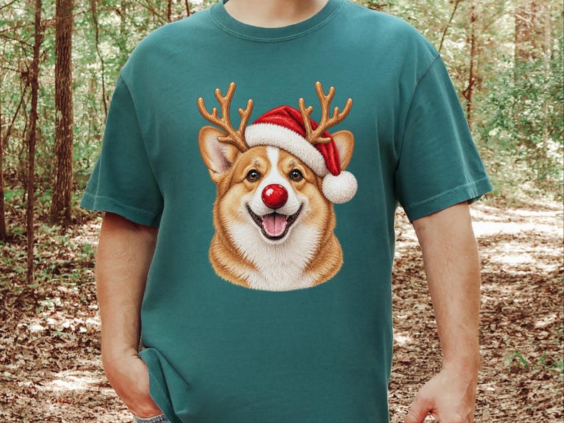 Sudadera navideña de Corgi, camiseta festiva navideña para perros, regalo navideño para dueños de perros, sudadera de cuello redondo para mamás de Corgi imagen 3