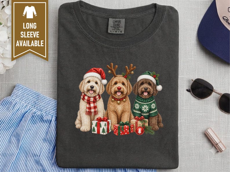 Christmas Goldendoodle Shirt, Goldendoodle Mom Gift, Festive Dog Sweatshirt, Doodle Christmas Tee, Holiday Pet Lover Gift image 5