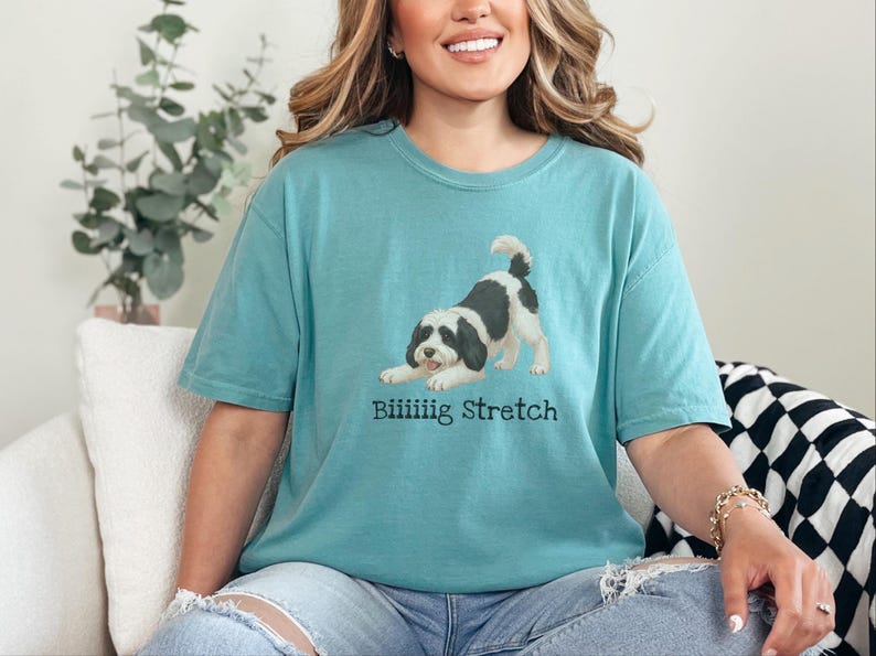 Comfort Colors Sheepadoodle T-shirt, Biiiiig Stretch Dog Tee | Doodle Mama Gift | Doodle Dad Shirt | Funny Dog Lover Present, New Fur Baby image 6