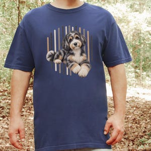Aussiedoodle shirt, Aussiedoodle cadeau, shirt voor hondenmoeder, driekleurig puppy shirt, shirt voor doodle-liefhebbers, cadeau voor hondeneigenaar afbeelding 1