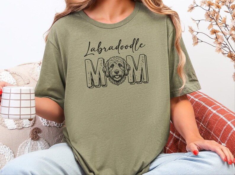 Labradoodle Dog Gift, Labradoodle Mom Shirt for Women, Fur Mama Tee, Doodle Lover Pet Owner Present, Dog Mom Birthday Gift Idea, Dog Paw Tee image 8