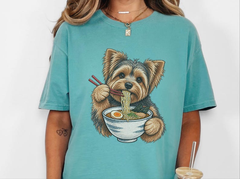 Yorkshire-Terrier-Shirt, Geschenk für Yorkshire-Terrier-Mama, Ramen-Liebhaber-Shirt, Shirt für japanisches Essen, Geschenk für Hundeliebhaber Bild 7