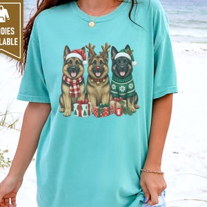 German Shepherd Christmas Sweatshirt, Festive Dog Mom Gift, Holiday Puppy Crewneck, Christmas Dog Shirt, GSD Lover Present image 9