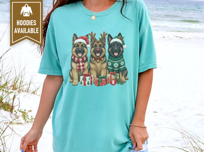 German Shepherd Christmas Sweatshirt, Festive Dog Mom Gift, Holiday Puppy Crewneck, Christmas Dog Shirt, GSD Lover Present image 9