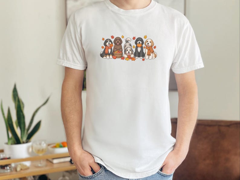 T-shirt d'automne Bernedoodle, Cadeau pour amoureux des chiens en automne, T-shirt maman Bernedoodle, T-shirt chiot mignon, Sweat-shirt pour amoureux des chiens Doodle image 6