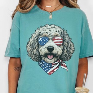 Comfort Colors Sheepadoodle Patriotic Sweatshirt, Independence Day Goldendoodle Sweatshirt, Fourth of July Sheepadoodle Shirt immagine 4