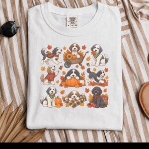 Sheepadoodle Fall Sweatshirt, Autumn Dog Shirt, Sheepadoodle Mom Gift, Doodle Dog Lover Shirt, Pumpkin Spice Tee image 8