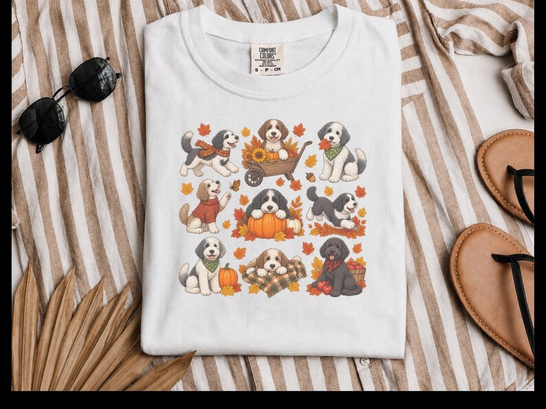 Sheepadoodle Fall Sweatshirt, Autumn Dog Shirt, Sheepadoodle Mom Gift, Doodle Dog Lover Shirt, Pumpkin Spice Tee image 8