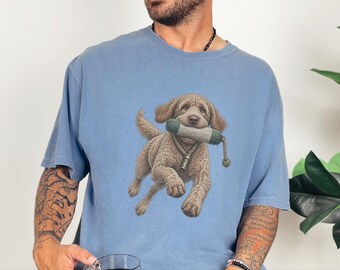 Camiseta Labradoodle, Presente para Labradoodle, Caçador de Aves Aquáticas, Arte de Cão de Caça, Entusiasta de Atividades ao Ar Livre, Camiseta de Caça de Patos, Presente para Pai de Cão Labradoodle
