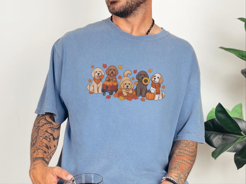 Cavapoo Shirt, Cavapoo Mom Gift, Fall Dog Shirt, Pumpkin Patch Dog Tee, Autumn Dog Lover Sweatshirt, Puppy Owner Gift image 7