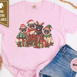Christmas Pug Shirt, Pug Lover Gift, Holiday Dog Tee, Festive Puppy Sweatshirt, Christmas Pet Shirt image 10