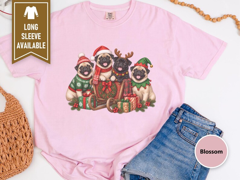 Christmas Pug Shirt, Pug Lover Gift, Holiday Dog Tee, Festive Puppy Sweatshirt, Christmas Pet Shirt image 10