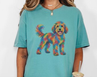 Goldendoodle Shirt, Goldendoodle Mom Gift, Rainbow Dog Lover Tee, Colorful Doodle Owner Present, Doodle Mom Shirt