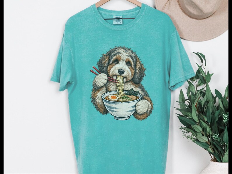 Ramen-tröja för japansk matälskare, rolig nudelhundtröja, ramen-skål med grafisk design bild 6