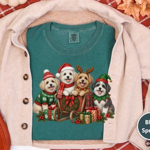 Maltipoo Christmas Shirt, Maltipoo Dog Gift, Festive Santa Puppy Tee, Christmas Dog Lover Shirt, Holiday Dog Sweatshirt image 1
