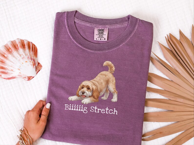 Camiseta divertida de Cockapoo de Comfort Colors, camiseta elástica extragrande, estampado artístico de perro Doodle juguetón, regalo para amantes de los Doodle marrones, regalo para mamás y papás de Cockapoo imagen 3