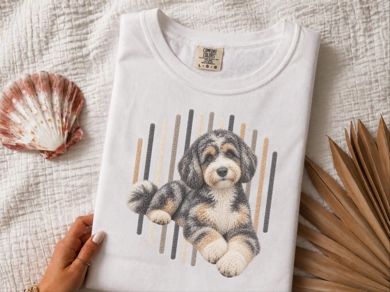 Aussiedoodle shirt, Aussiedoodle cadeau, shirt voor hondenmoeder, driekleurig puppy shirt, shirt voor doodle-liefhebbers, cadeau voor hondeneigenaar afbeelding 2