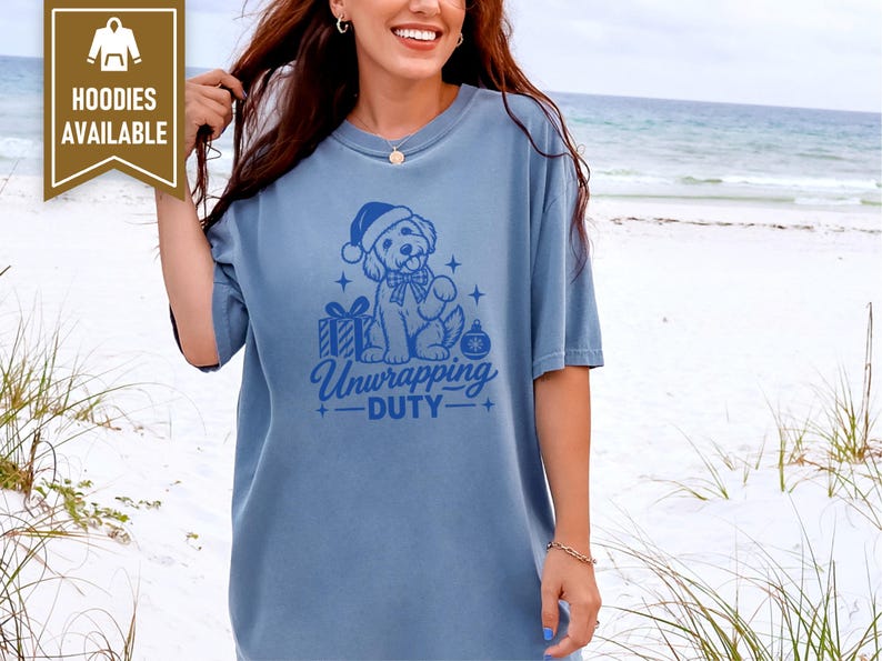 Christmas Goldendoodle Shirt, Goldendoodle Christmas Gift, Dog Mom Holiday Tee, Unwrapping Duty Sweatshirt, Doodle Lover Present image 8