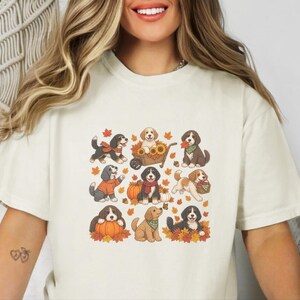 Herbstliches Bernedoodle-Shirt, Geschenk für Bernedoodle-Mama, Herbstliches Hunde-T-Shirt, Kürbis-Sweatshirt, Geschenk für Doodle-Liebhaber Bild 3