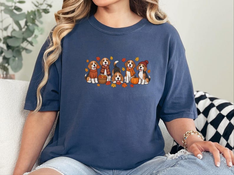 Beagle Shirt, Fall Dog Lover Gift, Cute Beagle Tee, Autumn Dog Shirt, Beagle Mom Gift image 4