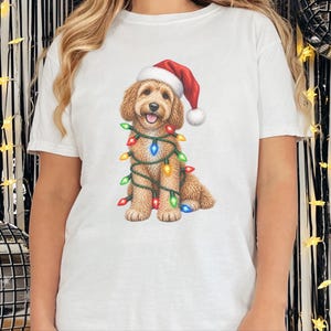 Christmas Cockapoo Shirt, Cockapoo Christmas Gift, Santa Paws Christmas, Holiday Dog Shirt, Cockapoo Dog Lover Gift image 2