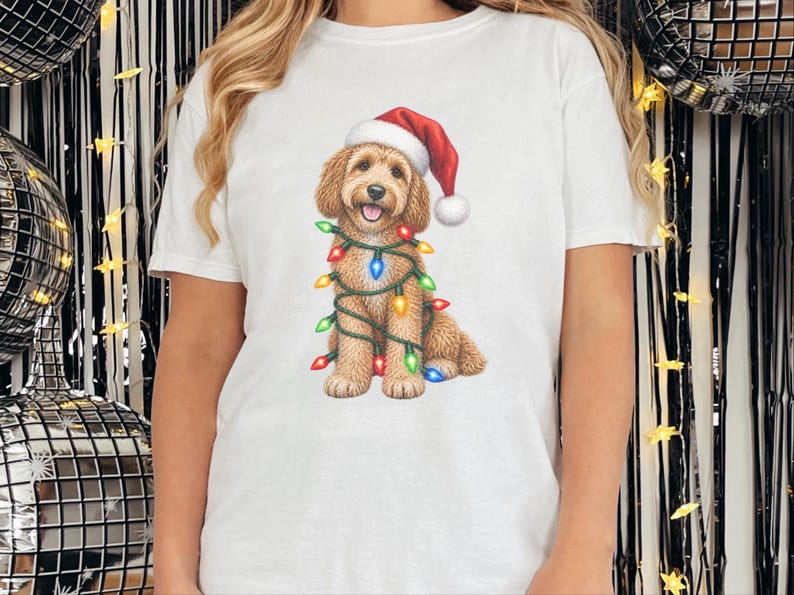 Christmas Cockapoo Shirt, Cockapoo Christmas Gift, Santa Paws Christmas, Holiday Dog Shirt, Cockapoo Dog Lover Gift image 2