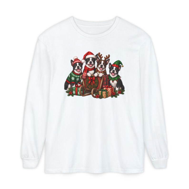 Boston Terrier Christmas Shirt, Boston Terrier Gift, Christmas Dog Shirt, Holiday Dog Lover Tee, Festive Pet Owner Gift image 14