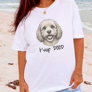 T-shirt Comfort Colors Goldendoodle Dog Mom, Sweat-shirt T'sup Dood Cavapoo, T-shirt graphique pour amoureux des Labradoodles, Col rond pour propriétaire de Bernedoodle image 2
