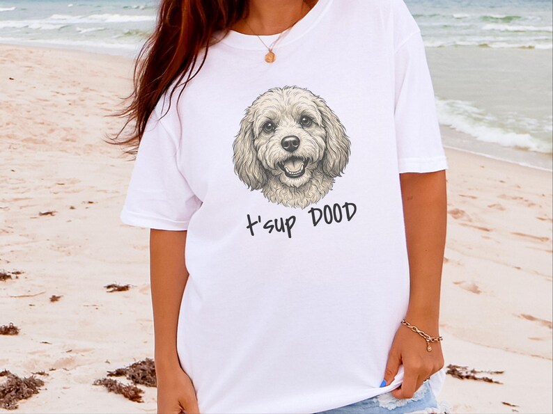 T-shirt Comfort Colors Goldendoodle Dog Mom, Sweat-shirt T'sup Dood Cavapoo, T-shirt graphique pour amoureux des Labradoodles, Col rond pour propriétaire de Bernedoodle image 2