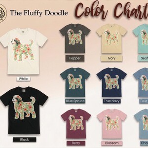 Comfort Colors Bernedoodle T-shirt, bloemensilhouet, cadeau voor hondenliefhebbers, T-shirt, tuinkunst voor hondenmoeders en -vaders, botanische huisdiereigenaar, Bernedoodle T-shirt afbeelding 8